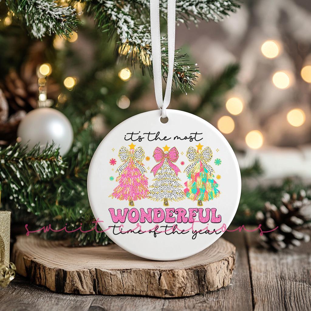 It's The Most Wonderful Time of the Year Christmas UV DTF Ornament Transfer O-1206UV