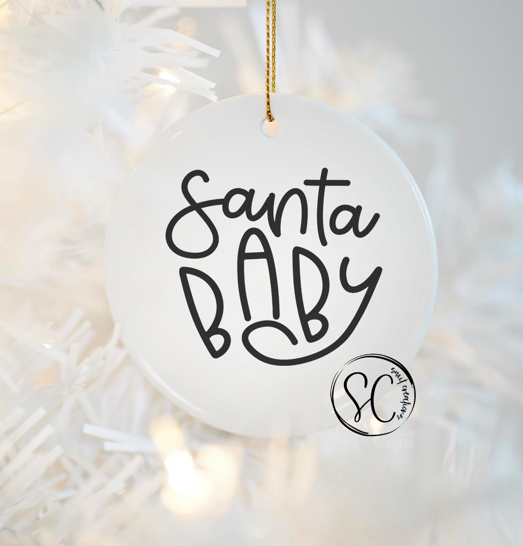 Santa Baby Christmas UV DTF Ornament Transfer OO-017UV