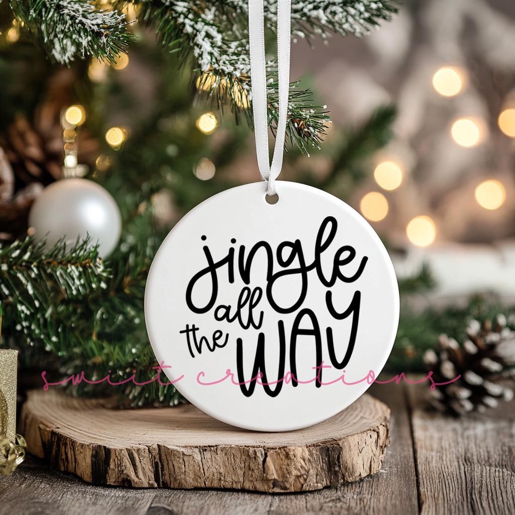 Jingle All The Way Christmas UV DTF Ornament Transfer OO-013UV