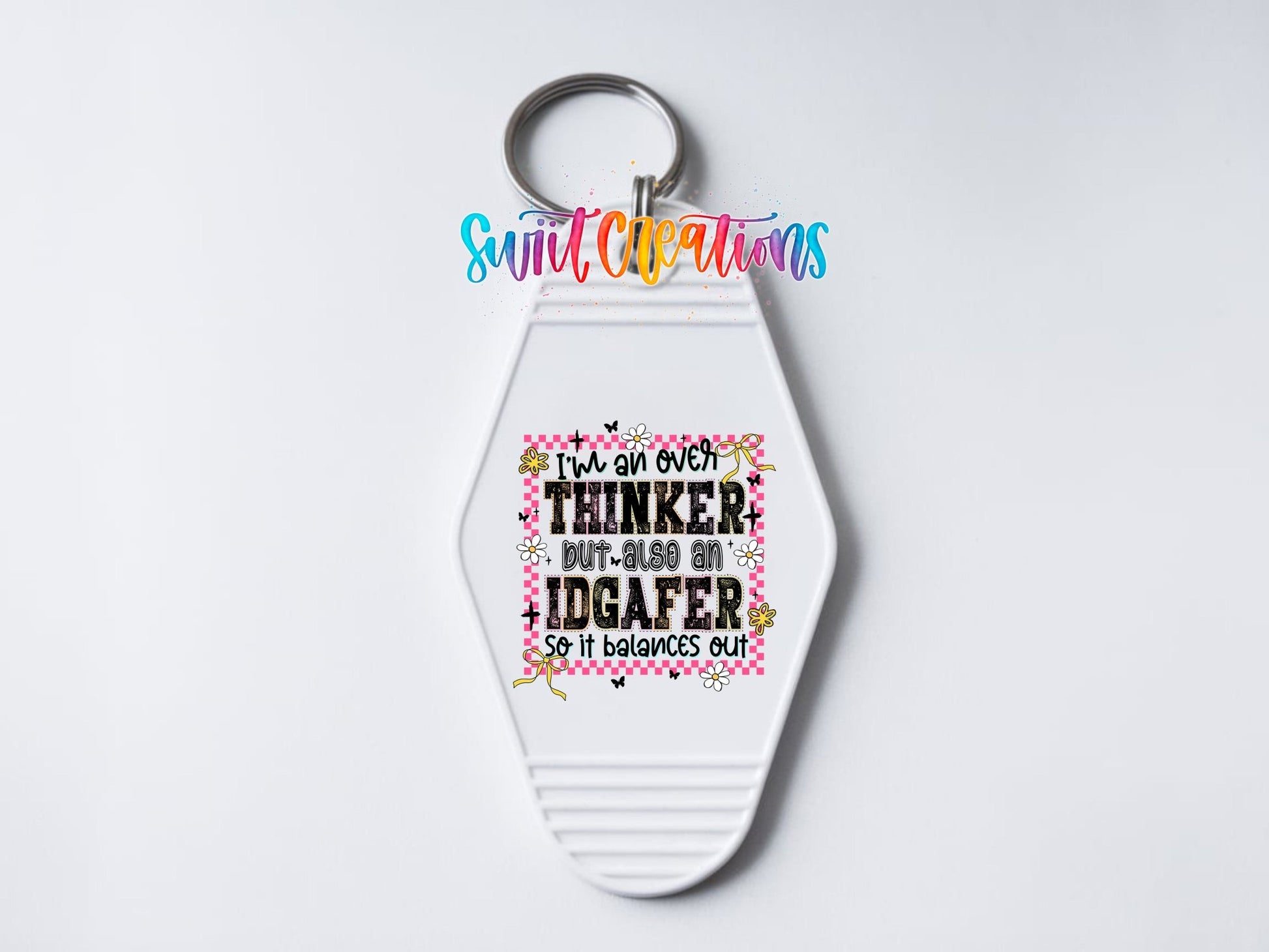 I'm An Over Thinker Motel Keychain UV DTF Transfer Decal | MK1515 - Swiit Creations