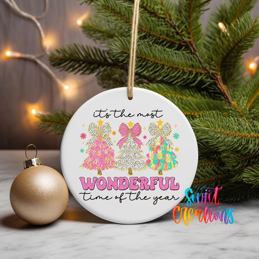 It's The Most Wonderful Time of the Year Christmas UV DTF Ornament Transfer | O-1241 - Swiit Creations