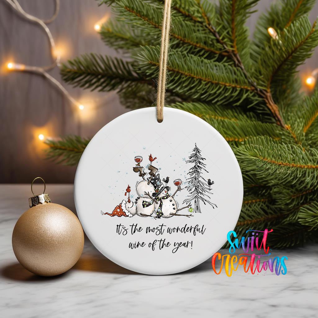 It's The Most Wonderful Wine of the Year Christmas UV DTF Ornament Transfer | O-1245 - Swiit Creations