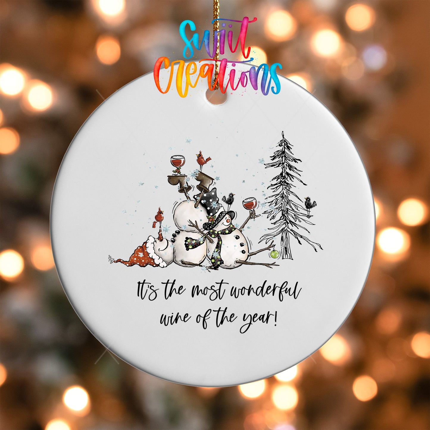 It's The Most Wonderful Wine of the Year Christmas UV DTF Ornament Transfer | O-1245 - Swiit Creations