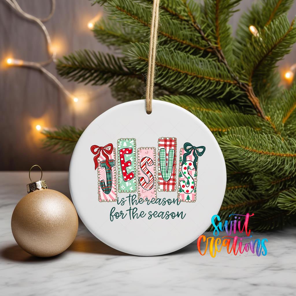 Jesus Is the Reason for the Season Christmas UV DTF Ornament Transfer | O-1750 - Swiit Creations