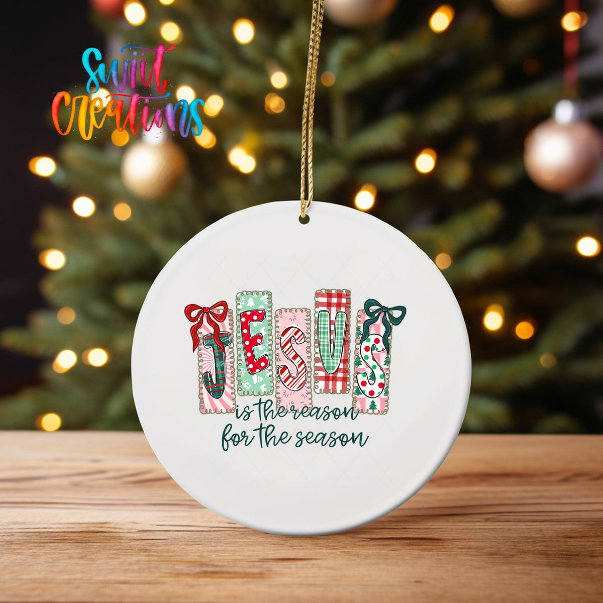 Jesus Is the Reason for the Season Christmas UV DTF Ornament Transfer | O-1750 - Swiit Creations