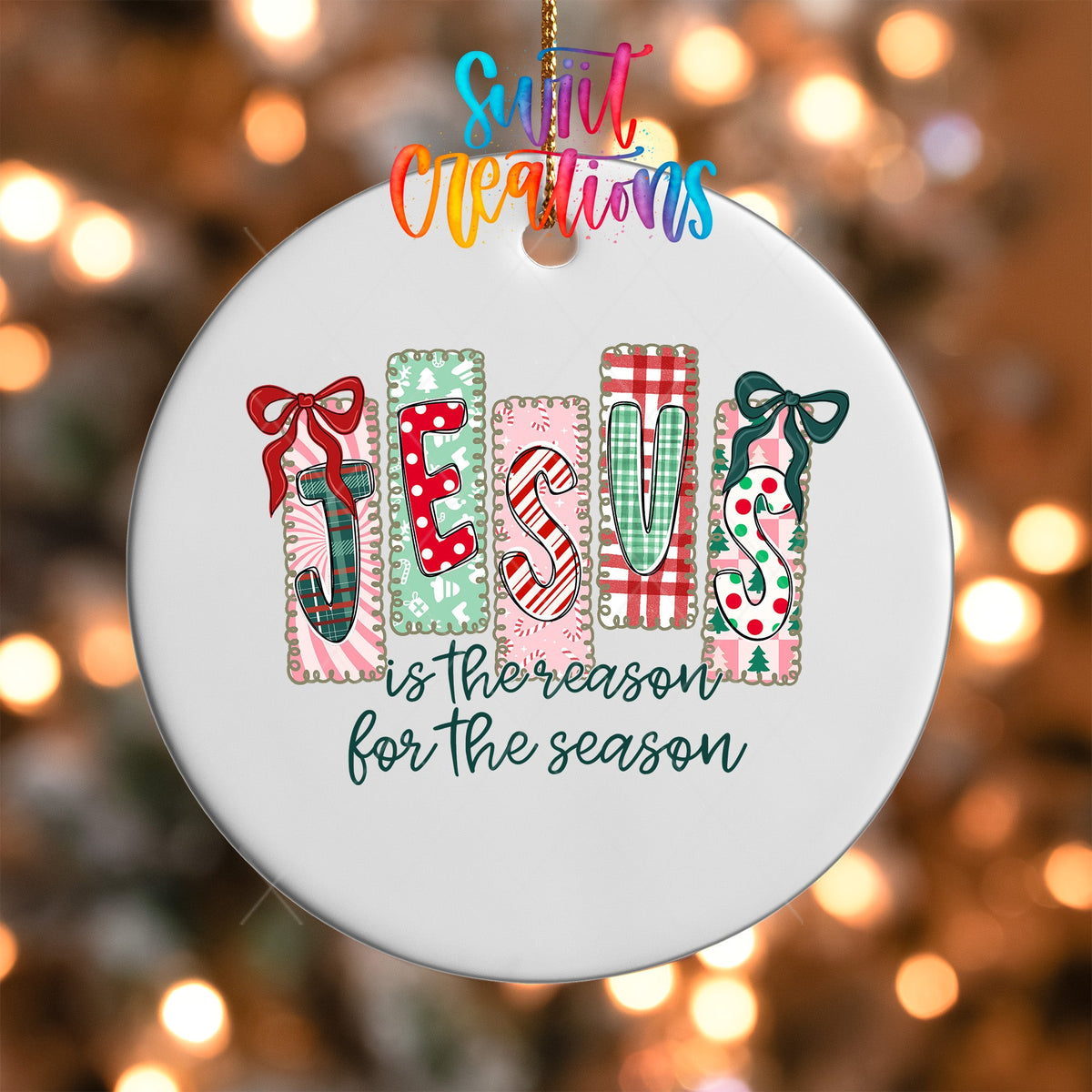 Jesus Is the Reason for the Season Christmas UV DTF Ornament Transfer | O-1750 - Swiit Creations