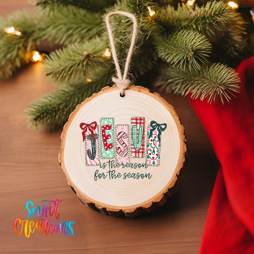 Jesus Is the Reason for the Season Christmas UV DTF Ornament Transfer | O-1750 - Swiit Creations