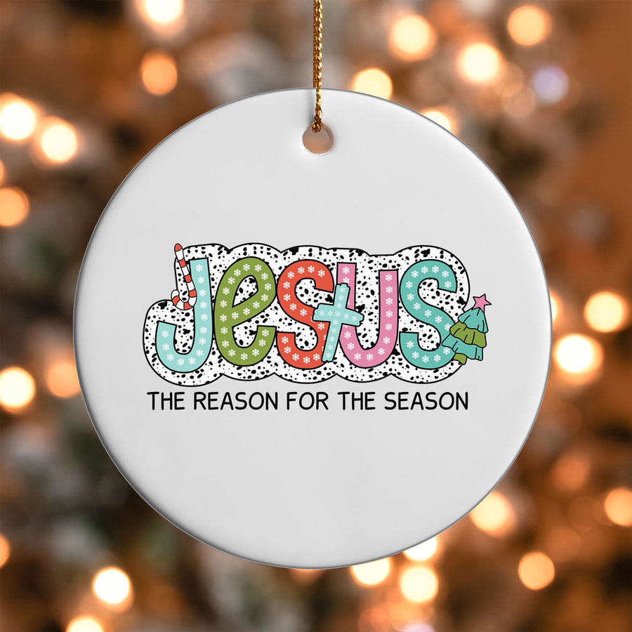 Jesus The Reason for the Season Ornament UV DTF Transfer | Pastel Patterns | O-1211