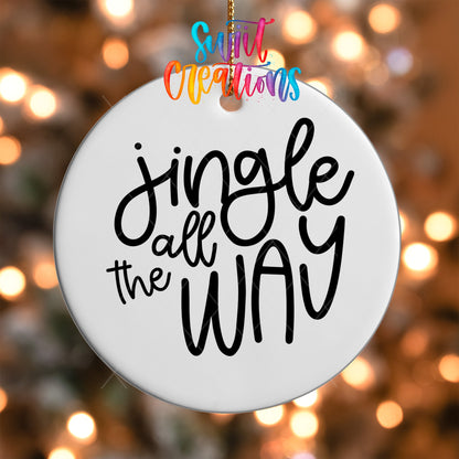 Jingle All The Way Christmas UV Dtf Ornament Transfer | O-013 - Swiit Creations