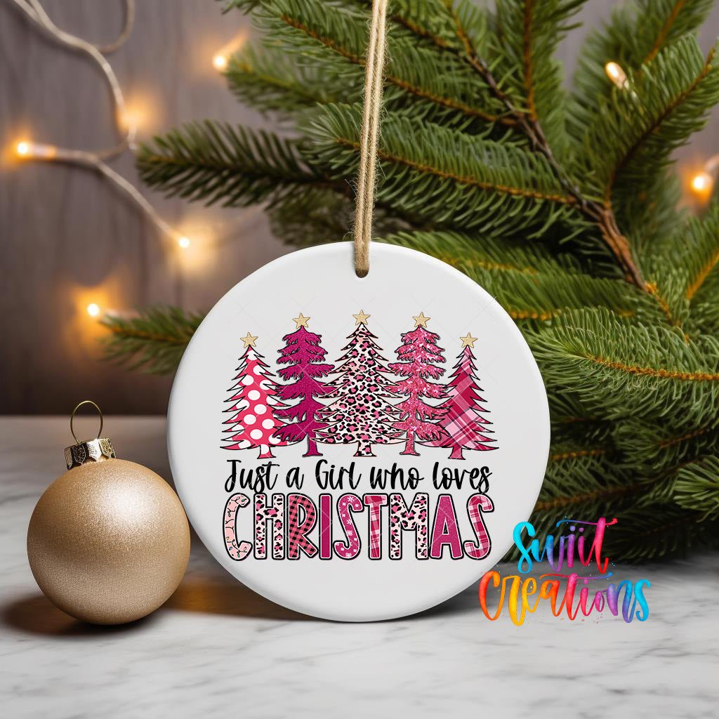 Just a Girl Who Loves Christmas UV DTF Ornament Transfer | O-1683 - Swiit Creations