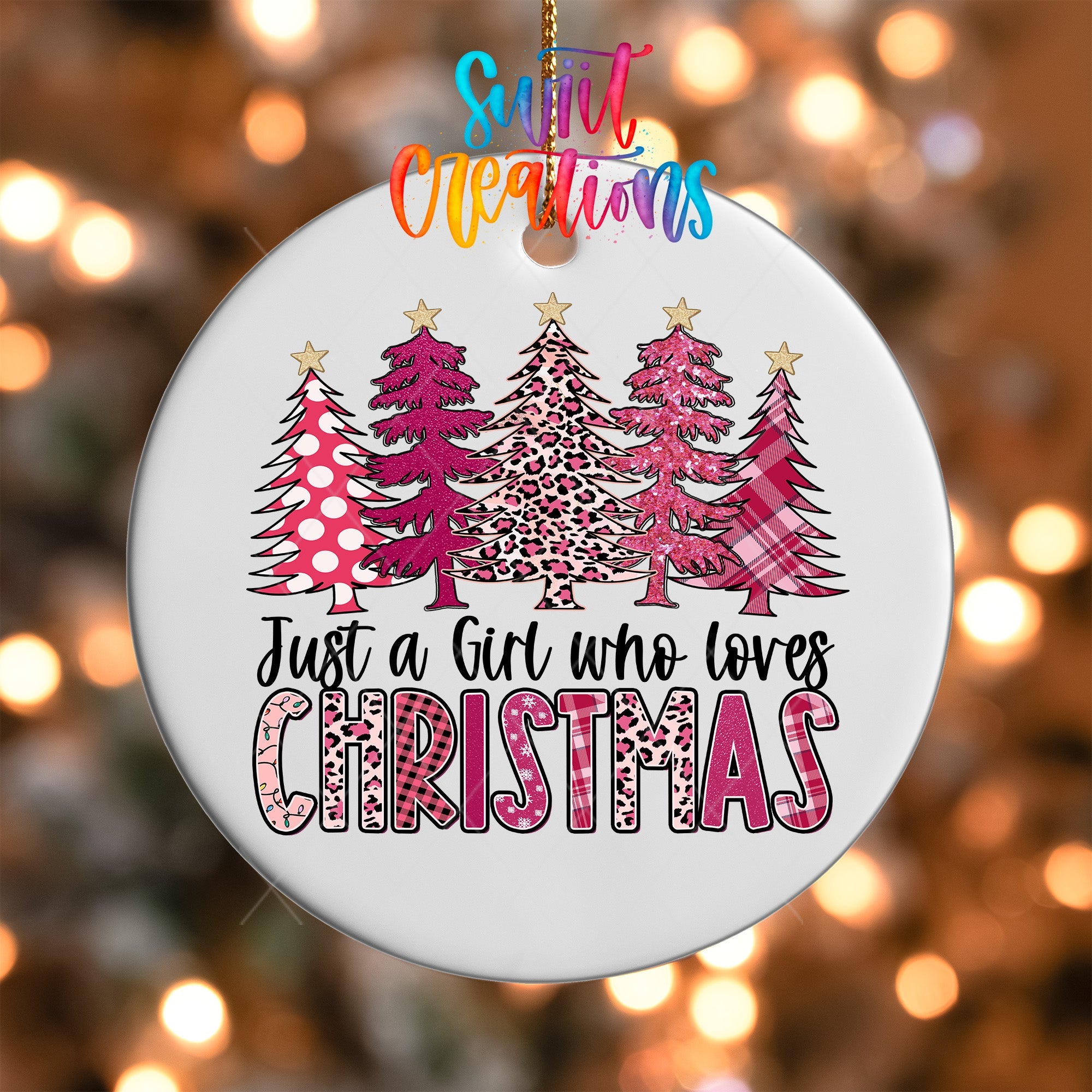Just a Girl Who Loves Christmas UV DTF Ornament Transfer | O-1683 - Swiit Creations