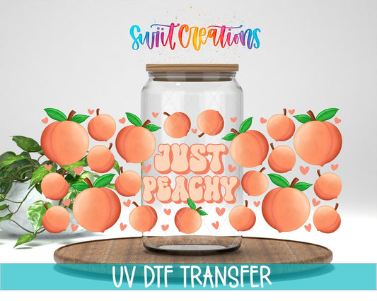 Just Peachy UV DTF Transfer Tumbler Wrap | Peach Fruit Summer | DTF049 - Swiit Creations