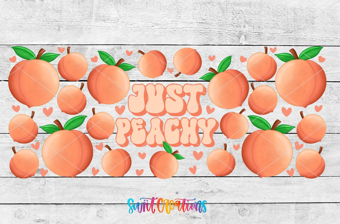 Just Peachy UV DTF Transfer Tumbler Wrap | Peach Fruit Summer | DTF049 - Swiit Creations
