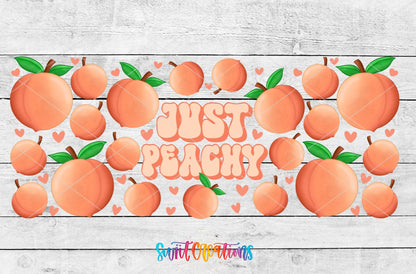 Just Peachy UV DTF Transfer Tumbler Wrap | Peach Fruit Summer | DTF049 - Swiit Creations