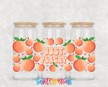 Just Peachy UV DTF Transfer Tumbler Wrap | Peach Fruit Summer | DTF049 - Swiit Creations