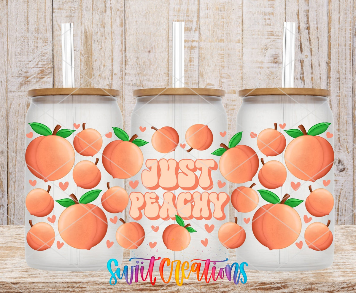 Just Peachy UV DTF Transfer Tumbler Wrap | Peach Fruit Summer | DTF049 - Swiit Creations