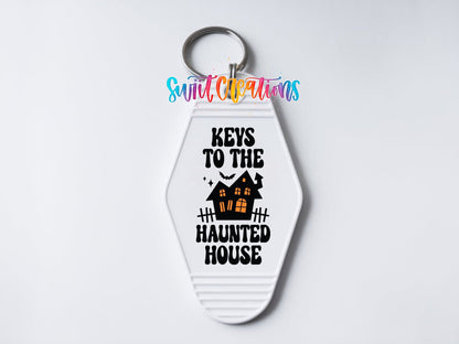 Keys To The Haunted House Motel Keychain UV DTF Transfer | Halloween Spooky Decal | MK2118 - Swiit Creations