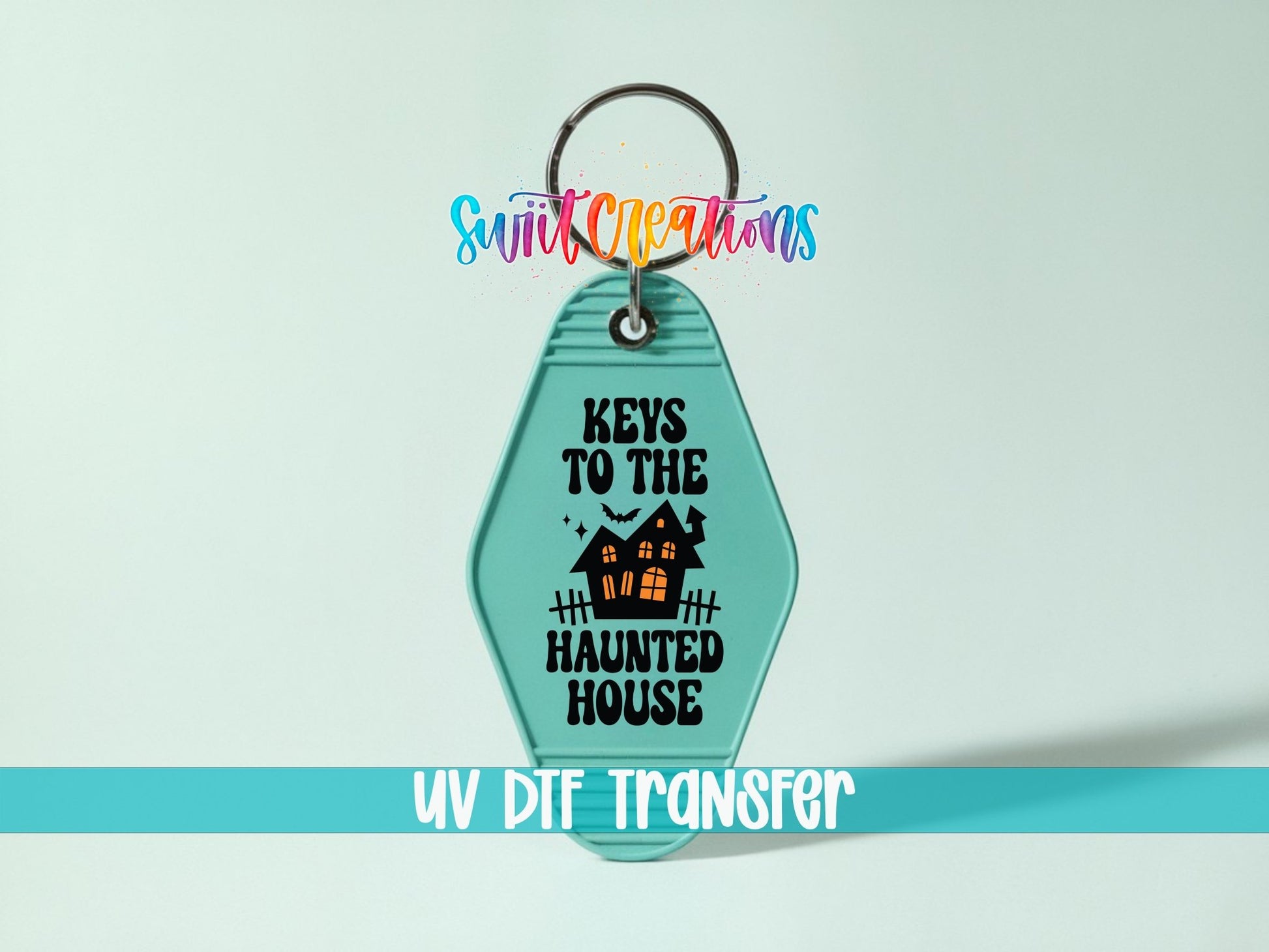 Keys To The Haunted House Motel Keychain UV DTF Transfer | Halloween Spooky Decal | MK2118 - Swiit Creations