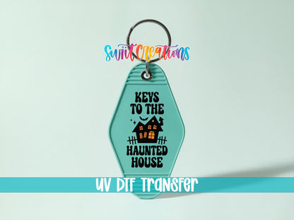 Keys To The Haunted House Motel Keychain UV DTF Transfer | Halloween Spooky Decal | MK2118 - Swiit Creations