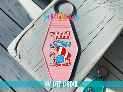 Land That I Love Motel Keychain UV DTF Transfer | Patriotic USA Design | MK1543 - Swiit Creations