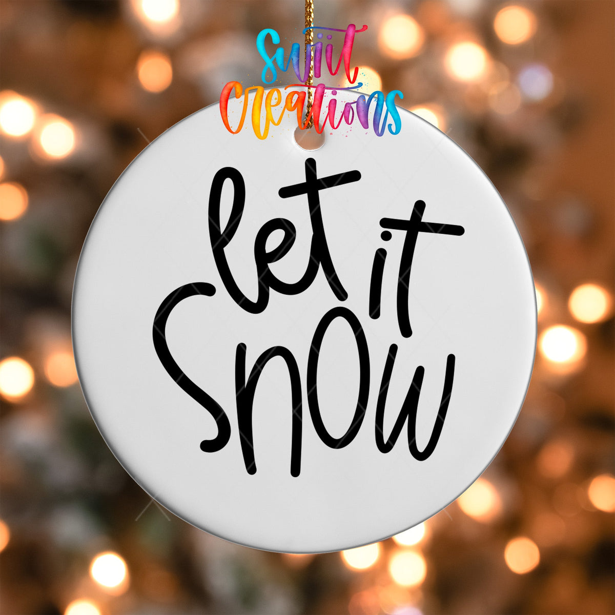 Let It Snow Christmas UV Dtf Ornament Transfer | O-014 - Swiit Creations