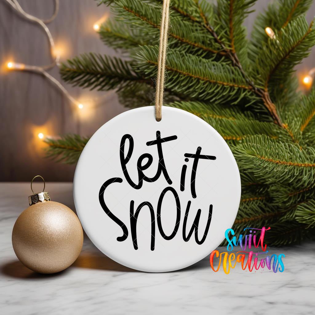 Let It Snow Christmas UV Dtf Ornament Transfer | O-014 - Swiit Creations