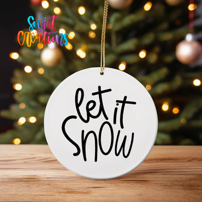 Let It Snow Christmas UV Dtf Ornament Transfer | O-014 - Swiit Creations