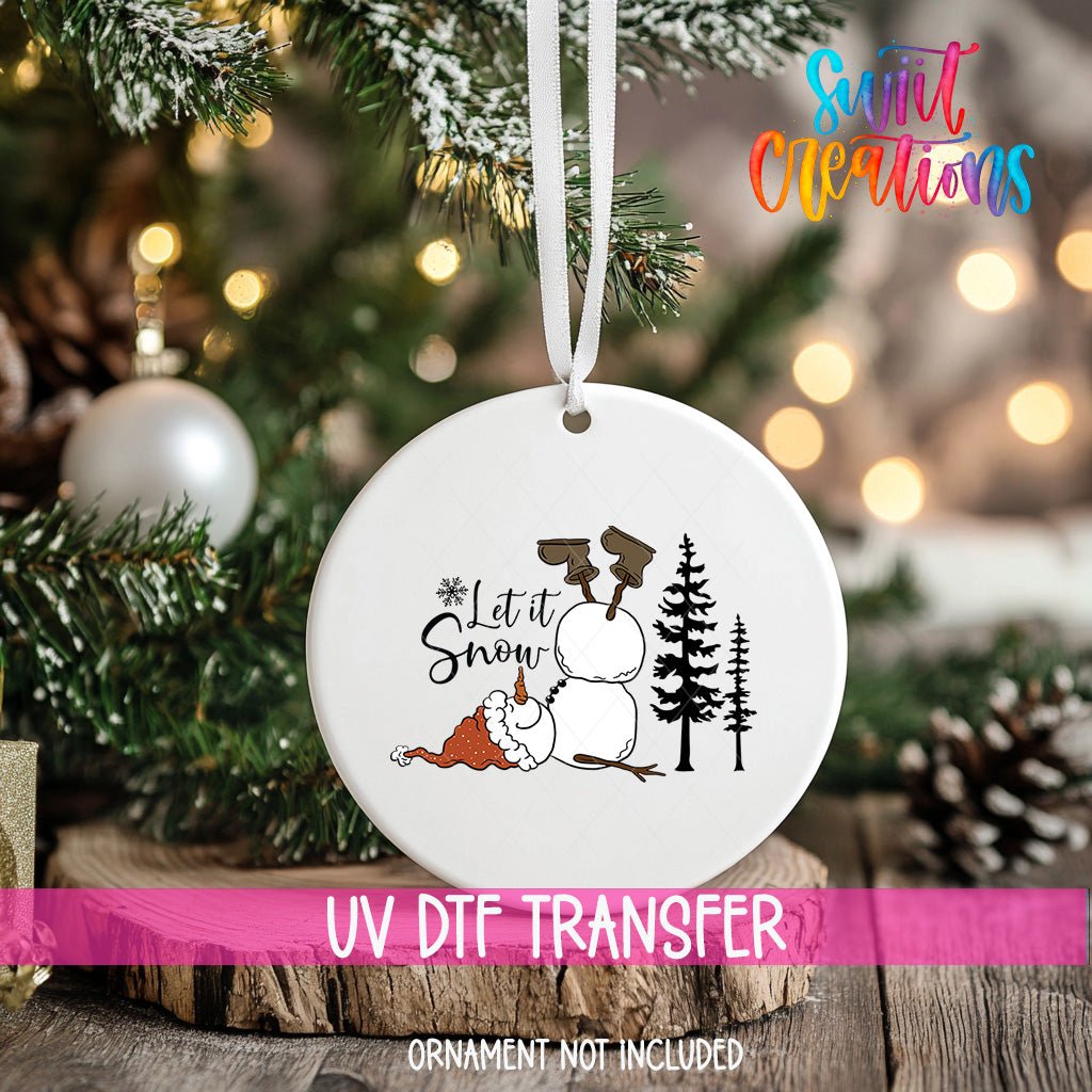 Let It Snow Christmas UV DTF Ornament Transfer | O-1089 - Swiit Creations
