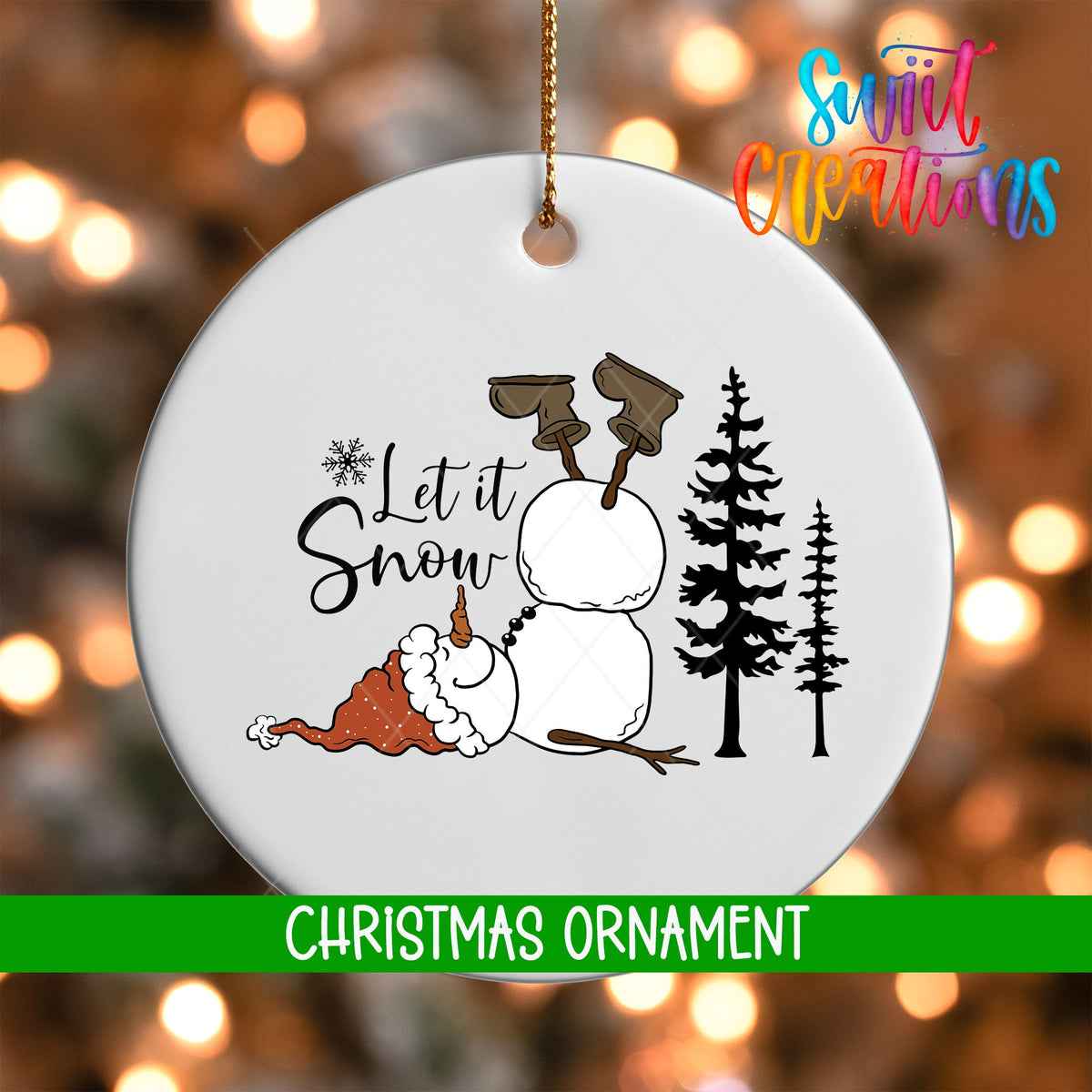 Let It Snow Personalized Christmas Ornament | O1089 - Swiit Creations