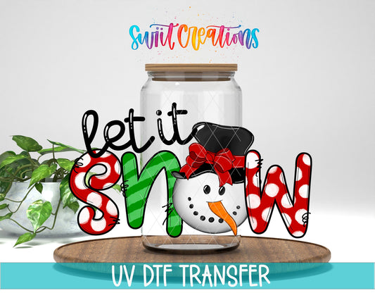 Let It Snow Snowman Christmas UV DTF Decal | UV1142 - Swiit Creations