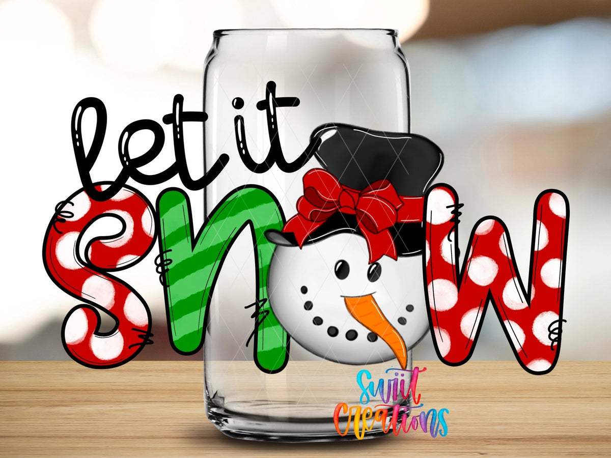 Let It Snow Snowman Christmas UV DTF Decal | UV1142 - Swiit Creations