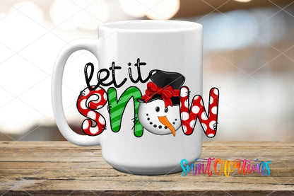 Let It Snow Snowman Christmas UV DTF Decal | UV1142 - Swiit Creations
