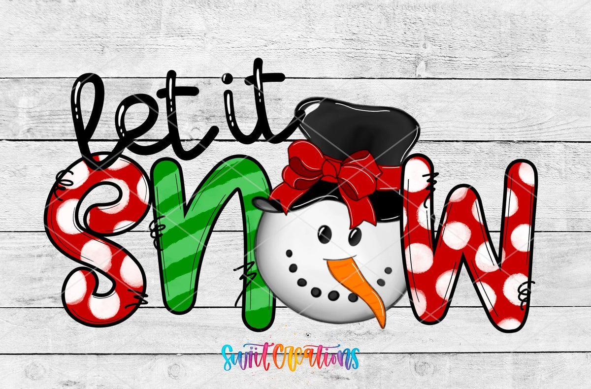 Let It Snow Snowman Christmas UV DTF Decal | UV1142 - Swiit Creations