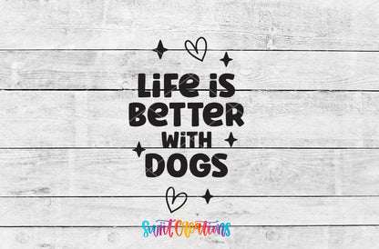 Life Is Better With Dogs Motel Keychain UV DTF Transfer | Dog Lover Decal | MK2110 - Swiit Creations