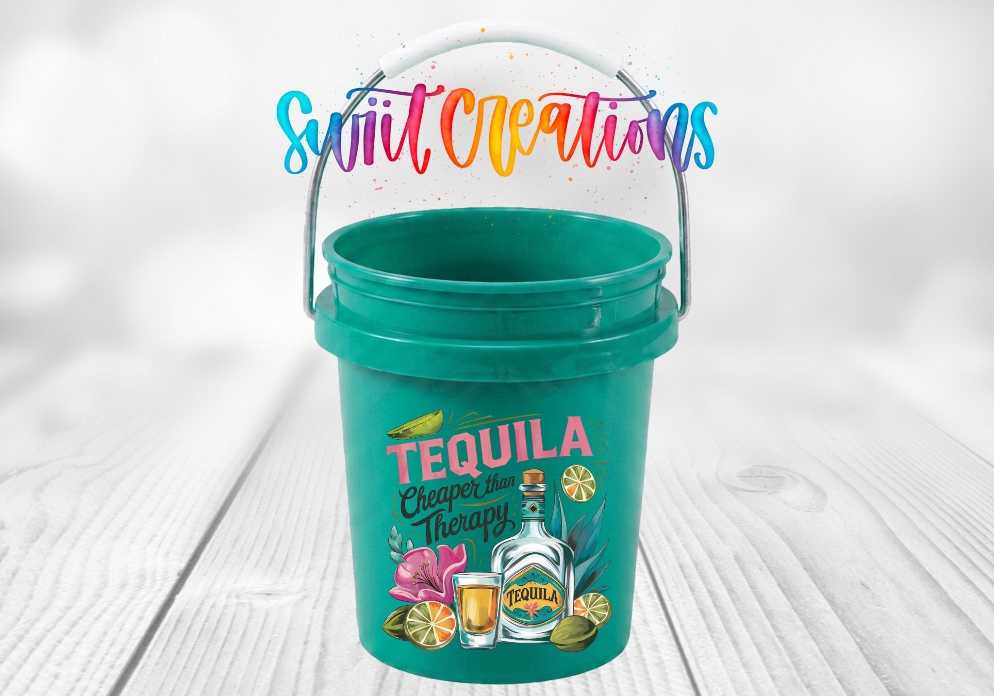 Livin' On That Blue Collar Dollar Mini Bucket UV DTF Transfer | MB2017 - Swiit Creations