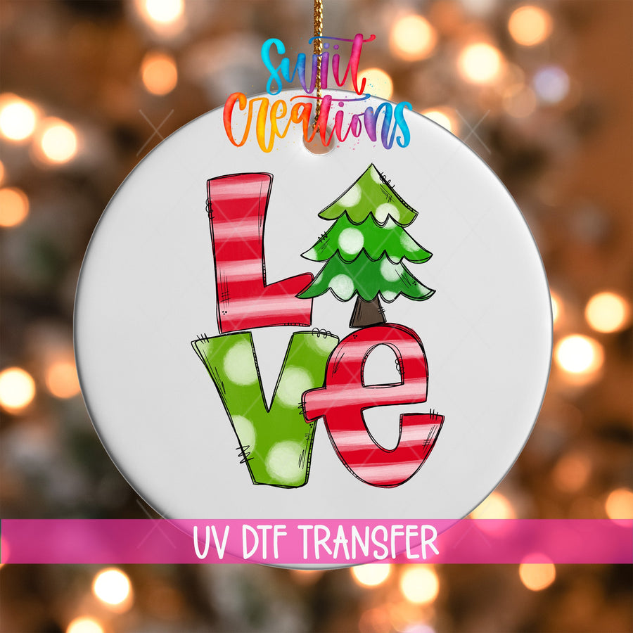 Love Christmas UV DTF Ornament Transfer | O-0016