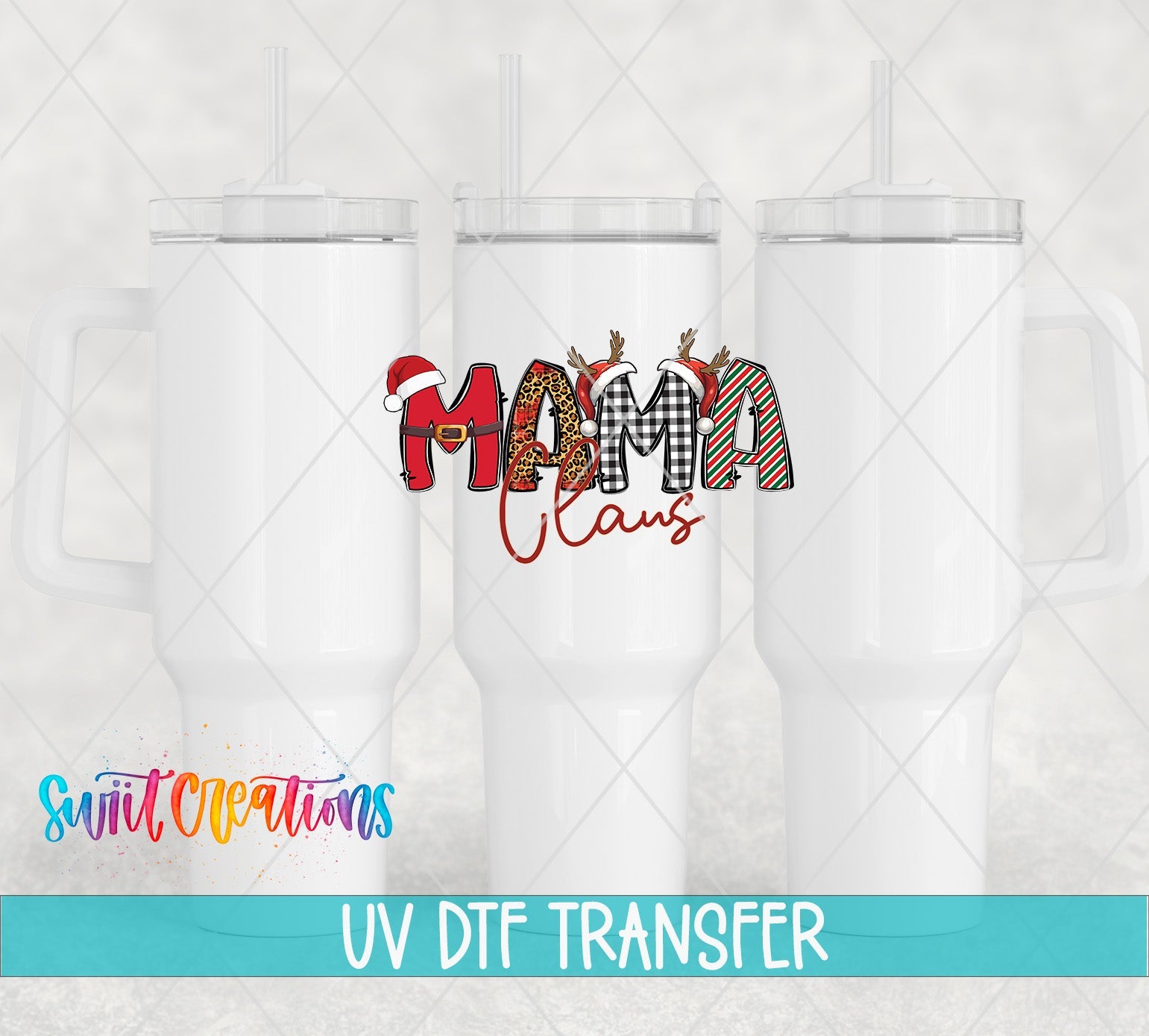 Mama Claus Christmas UV DTF Cup Decal | UV1230 - Swiit Creations