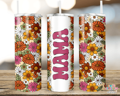 Mama Floral Tumbler (T506) - Swiit Creations