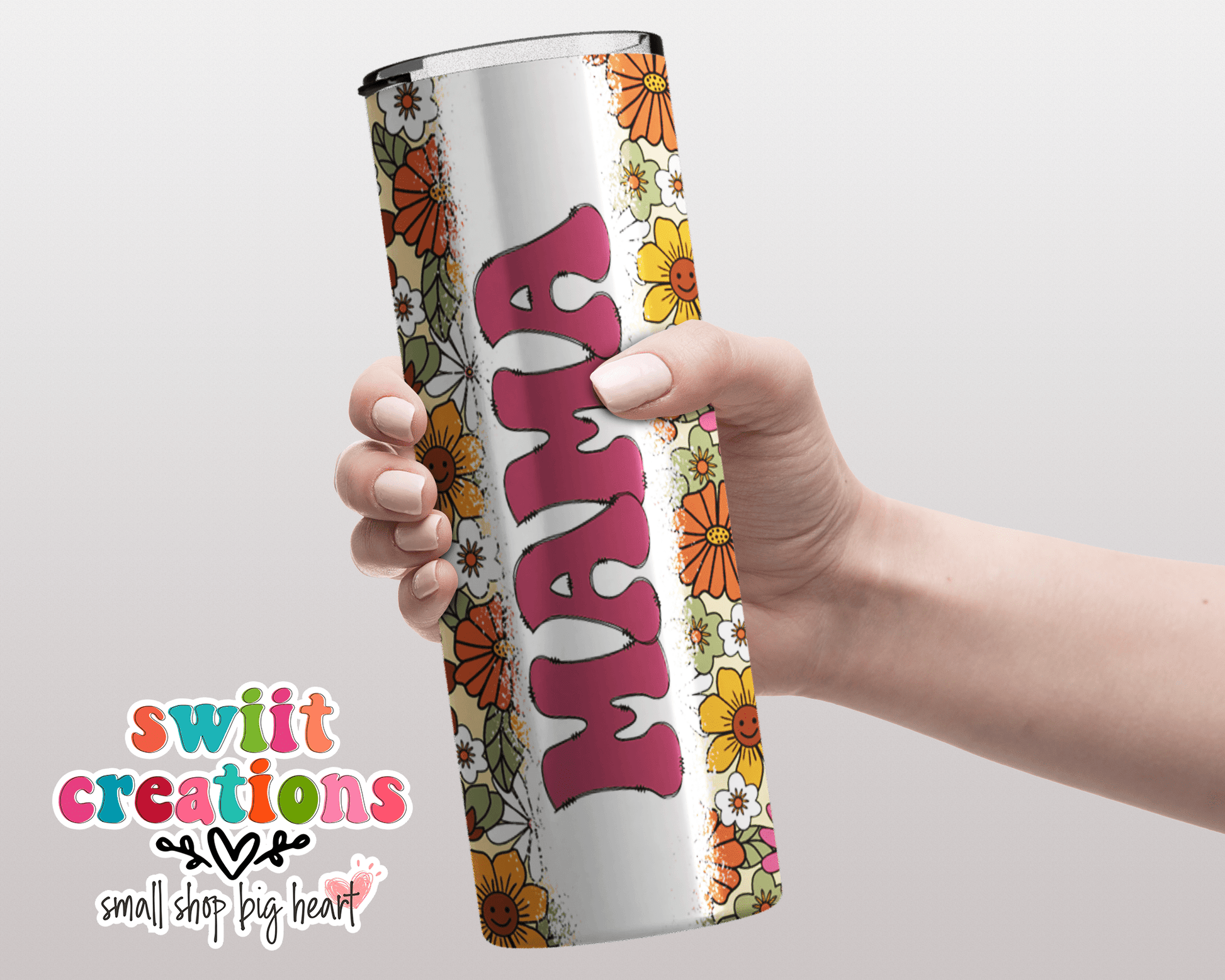 Mama Floral Tumbler (T506) - Swiit Creations