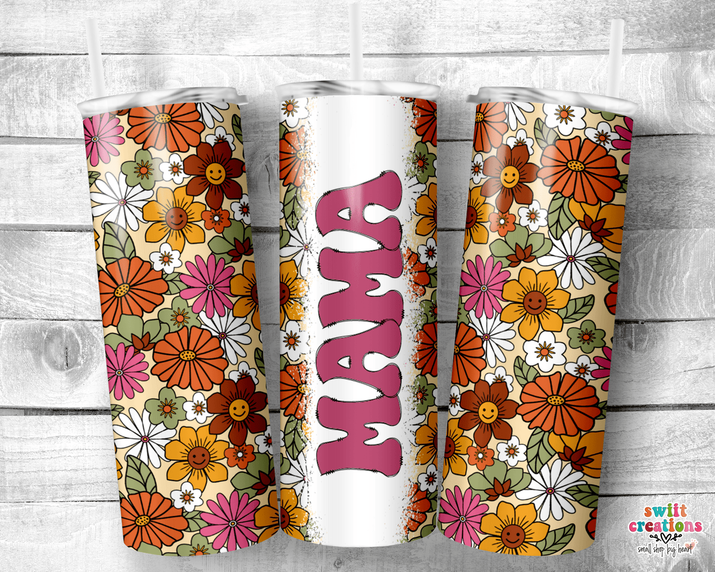 Mama Floral Tumbler (T506) - Swiit Creations