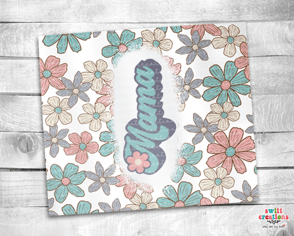 Mama Pastel Floral Tumbler (T505) - Swiit Creations