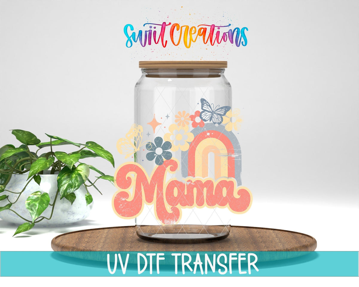 Mama Rainbow Floral UV DTF Cup Decal | UV704 - Swiit Creations