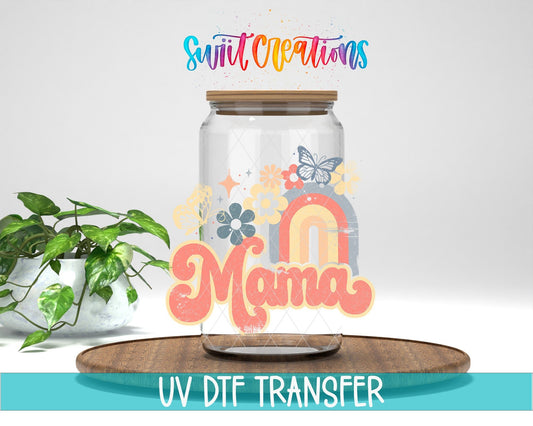 Mama Rainbow Floral UV DTF Cup Decal | UV704 - Swiit Creations