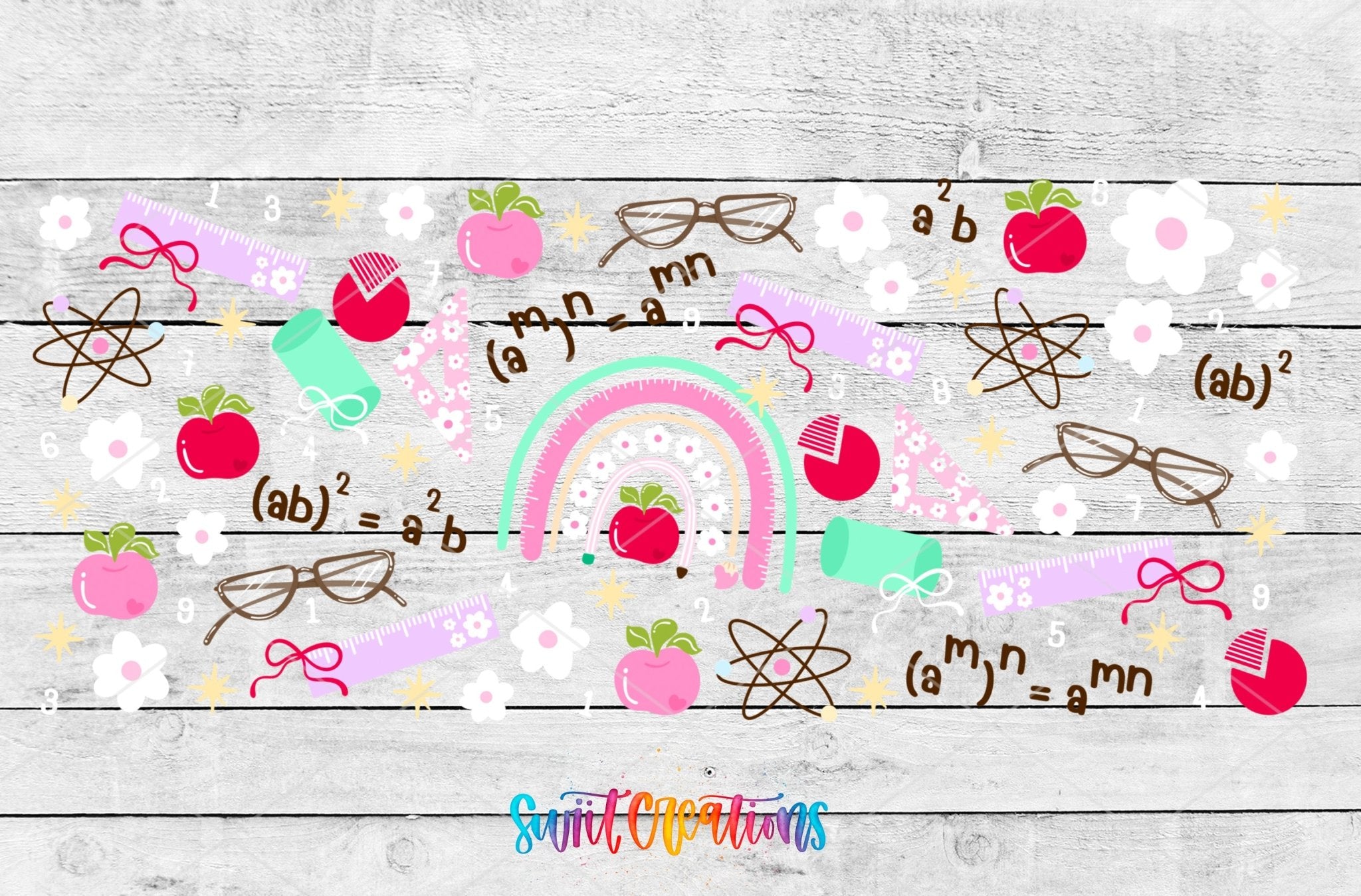 Math Time UV DTF Transfer Tumbler Wrap | Teacher Math Transfer | School Themed UV DTF | DTF325 - Swiit Creations