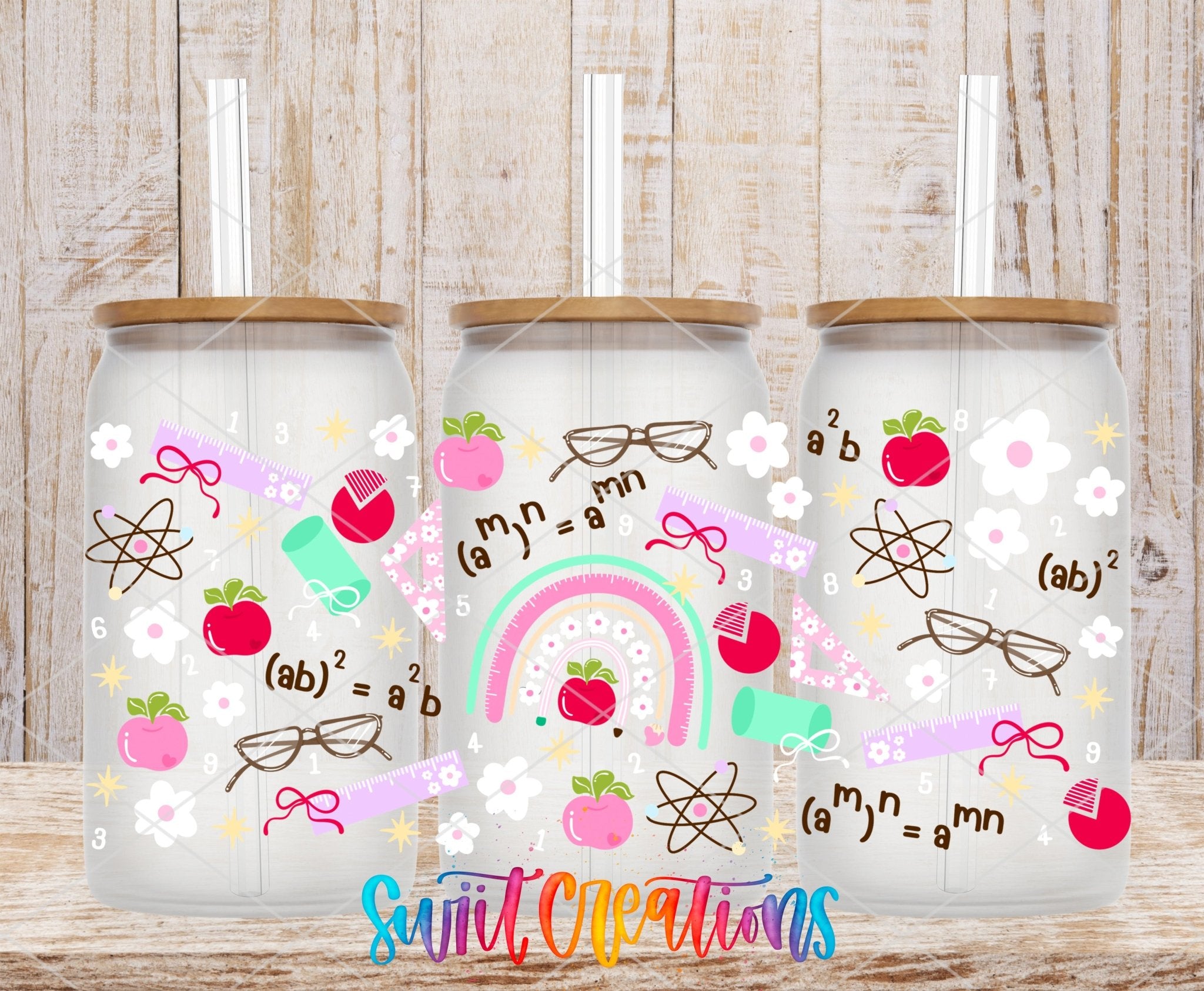 Math Time UV DTF Transfer Tumbler Wrap | Teacher Math Transfer | School Themed UV DTF | DTF325 - Swiit Creations