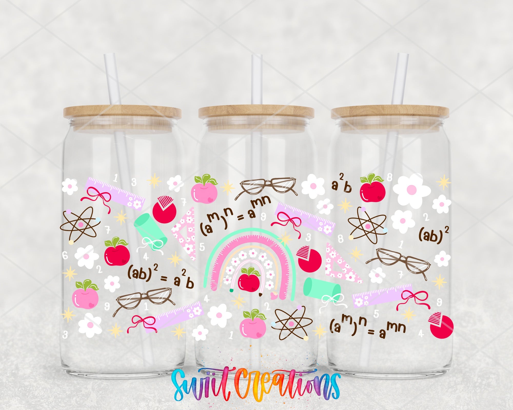 Math Time UV DTF Transfer Tumbler Wrap | Teacher Math Transfer | School Themed UV DTF | DTF325 - Swiit Creations