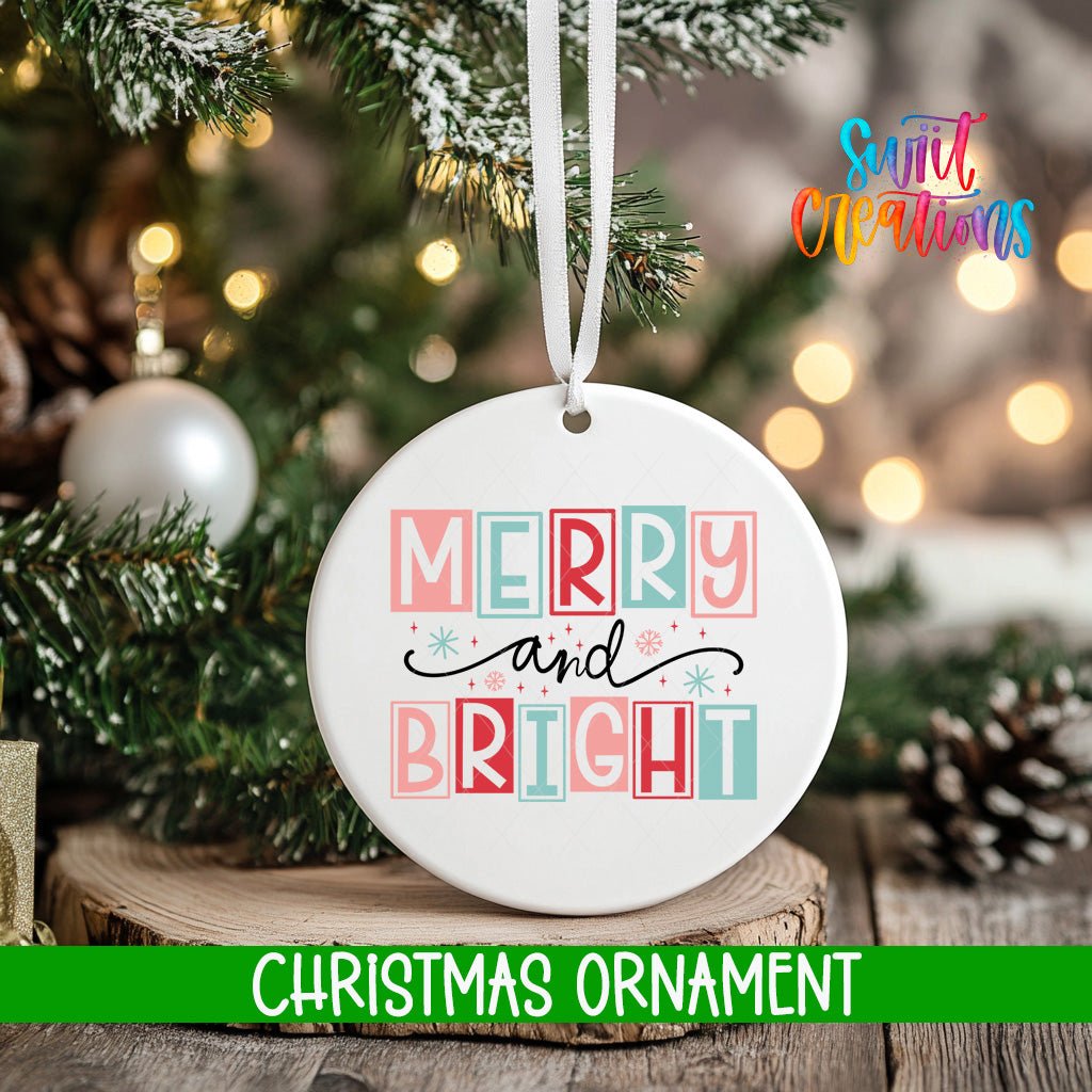 Merry and Bright Personalized Christmas Ornament | O1139 - Swiit Creations