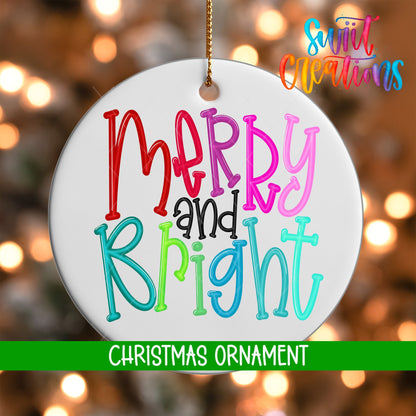 Merry and Bright Personalized Christmas Ornament | O1140 - Swiit Creations