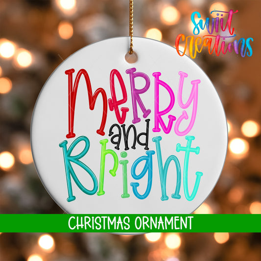 Merry and Bright Personalized Christmas Ornament | O1140 - Swiit Creations