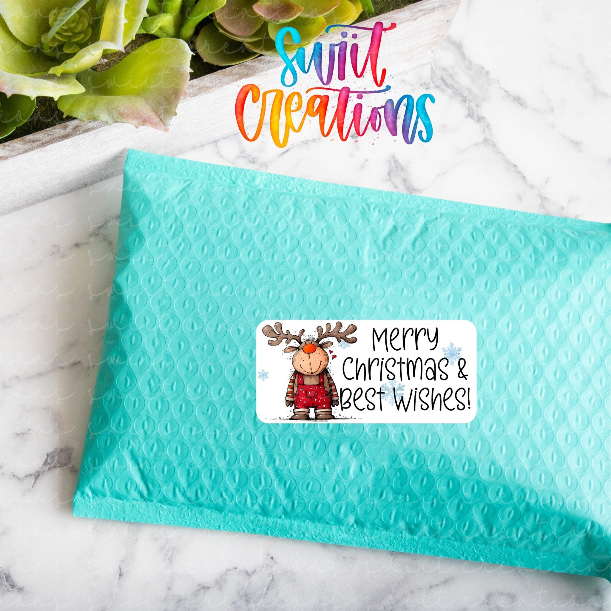 Merry Christmas Reindeer Sticker | SB50 - Swiit Creations